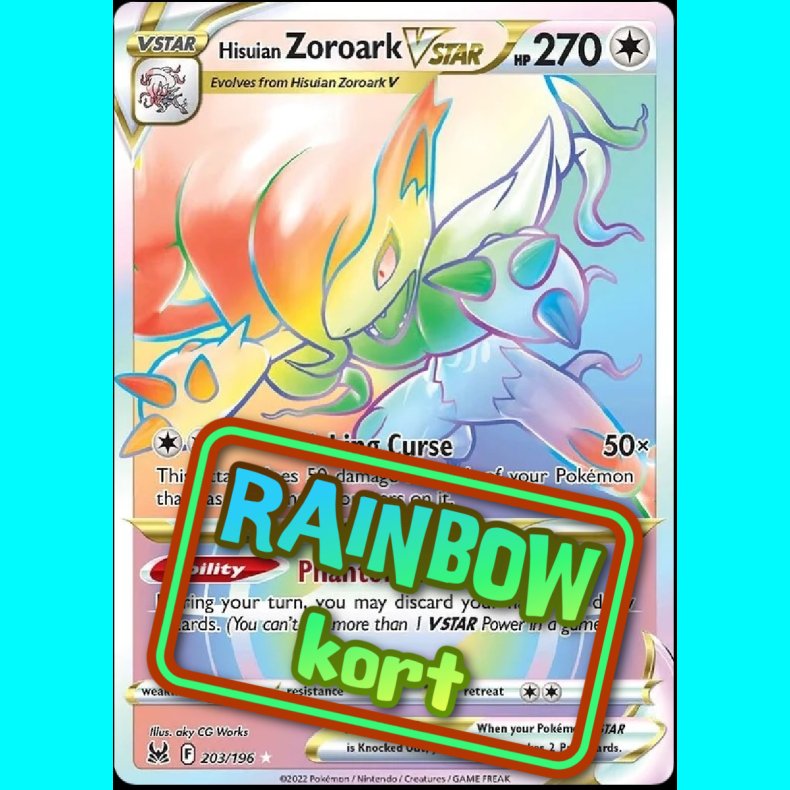 hisuian Zoroark Vstar - Rainbow kort